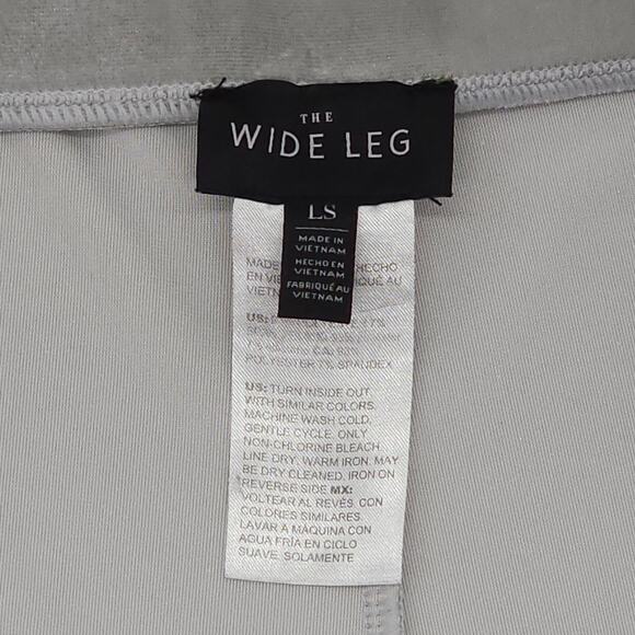 White House Black Market Pants Womens Large Short Gray Wide Leg Velvet Relaxed - Picture 7 of 12